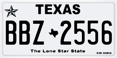 TX license plate BBZ2556