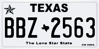 TX license plate BBZ2563