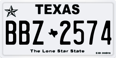 TX license plate BBZ2574