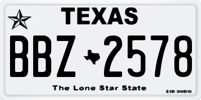 TX license plate BBZ2578
