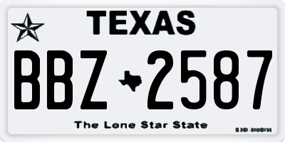 TX license plate BBZ2587