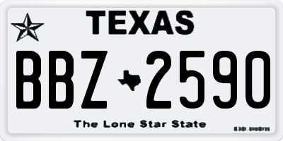 TX license plate BBZ2590