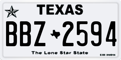 TX license plate BBZ2594