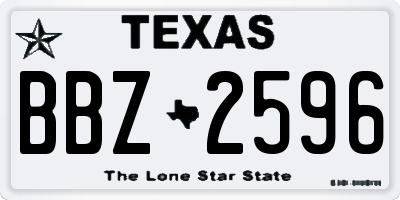 TX license plate BBZ2596