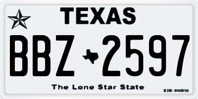 TX license plate BBZ2597