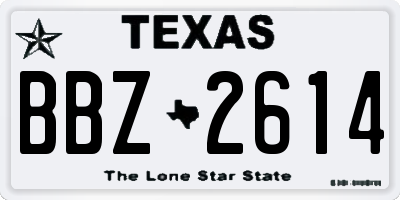 TX license plate BBZ2614