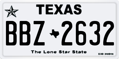 TX license plate BBZ2632
