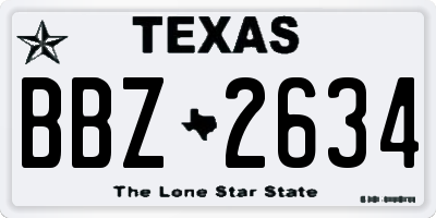 TX license plate BBZ2634