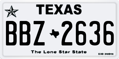 TX license plate BBZ2636