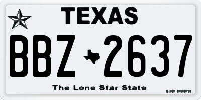 TX license plate BBZ2637