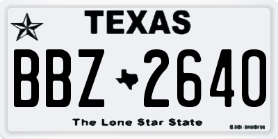 TX license plate BBZ2640
