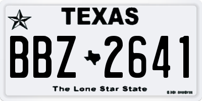 TX license plate BBZ2641