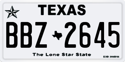 TX license plate BBZ2645
