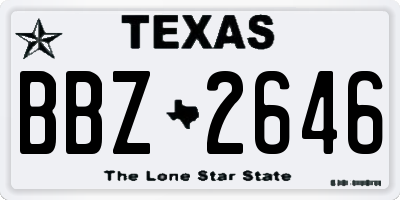 TX license plate BBZ2646
