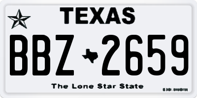 TX license plate BBZ2659