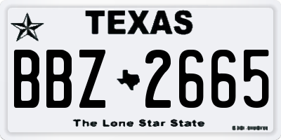 TX license plate BBZ2665