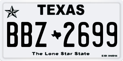 TX license plate BBZ2699