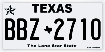 TX license plate BBZ2710