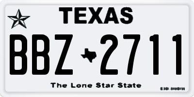 TX license plate BBZ2711