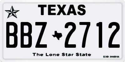 TX license plate BBZ2712