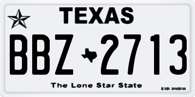 TX license plate BBZ2713