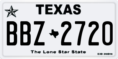 TX license plate BBZ2720