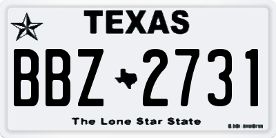 TX license plate BBZ2731