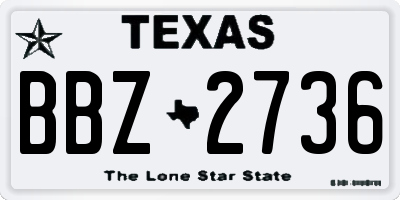 TX license plate BBZ2736