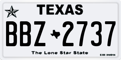TX license plate BBZ2737