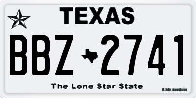 TX license plate BBZ2741