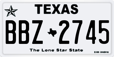 TX license plate BBZ2745