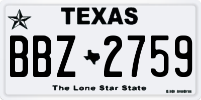TX license plate BBZ2759