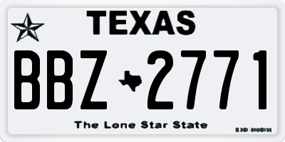TX license plate BBZ2771