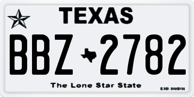 TX license plate BBZ2782