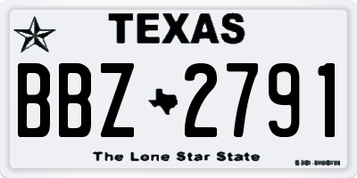 TX license plate BBZ2791