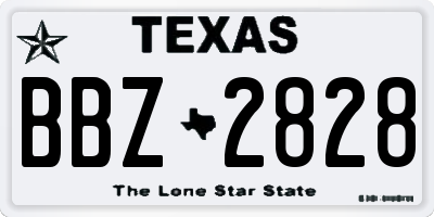 TX license plate BBZ2828