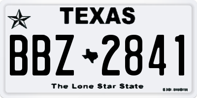TX license plate BBZ2841