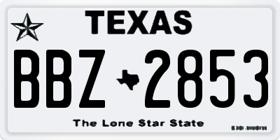 TX license plate BBZ2853