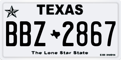 TX license plate BBZ2867
