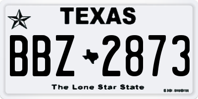 TX license plate BBZ2873