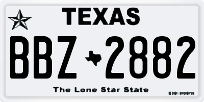 TX license plate BBZ2882