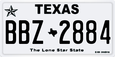 TX license plate BBZ2884