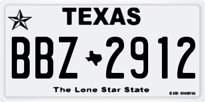 TX license plate BBZ2912