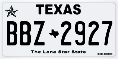 TX license plate BBZ2927