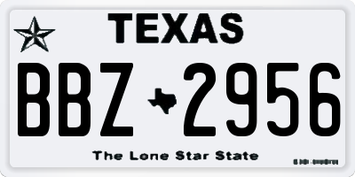 TX license plate BBZ2956