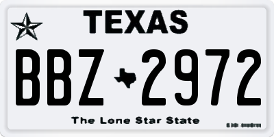 TX license plate BBZ2972