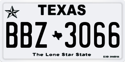 TX license plate BBZ3066