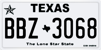 TX license plate BBZ3068