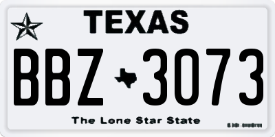 TX license plate BBZ3073