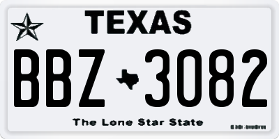 TX license plate BBZ3082